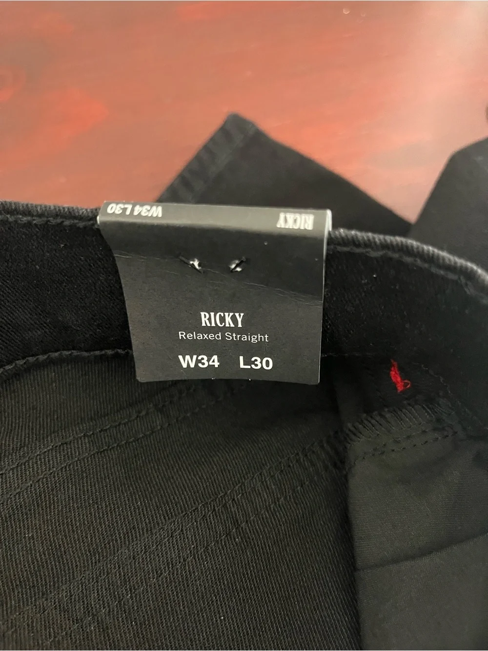 True Religion Ricky Applique SN Flap Straight “2SB Black Rinse” 34x30 #701564